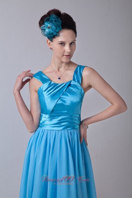 Straps Aqua Blue Prom Homecoming Dress Empire Ruffled