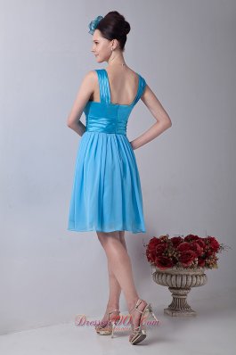 Straps Aqua Blue Prom Homecoming Dress Empire Ruffled