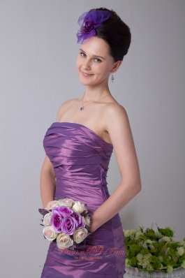 Ruch Lavender Column Prom Homecoming Dress Tea-length