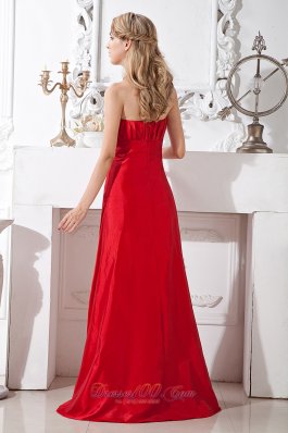 Sweetheart Red Ruch Prom Formal Dress for Custom Made