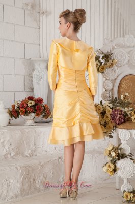 Orange Yellow Prom Cocktail Dress Sweetheart with Jacket