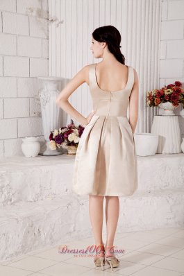 Champagne Bateau Prom / Cocktail Dress Knee-length