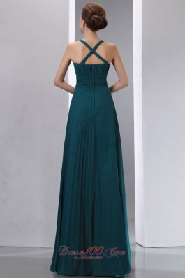 Peacock Green Mother Of The Bride Dress Empire A-line Ruch