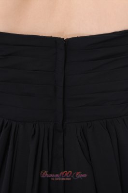 Black Long Bridesmaid Maxi Dress Sweetheart Ruch Empire