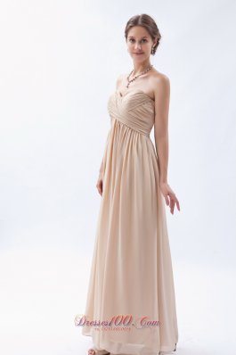 Empire Sweetheart Chiffon Champagne Bridesmaid Dress