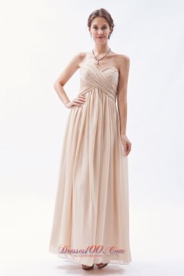 Empire Sweetheart Chiffon Champagne Bridesmaid Dress