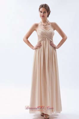 Empire Sweetheart Chiffon Champagne Bridesmaid Dress