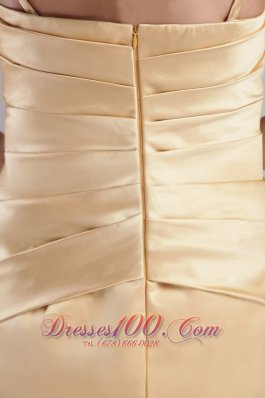 Spaghetti Straps Champagne Bridesmaid Dress Appliques