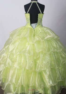 2013 Yellow Green Infant pageant dresses Beading