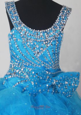 Little Girl Pageant Dresses With Pick-ups and Beading