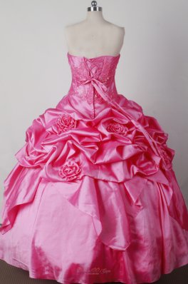 Pink Little Girl Pageant Dress Beading Hand Made Flowers