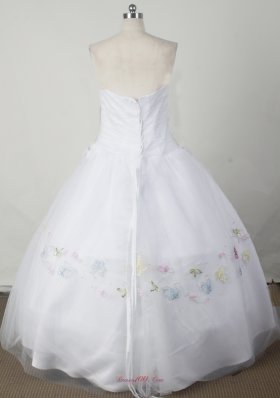 Embroidery Beading Bodice White Little Girl Pageant Dress