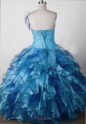 ExquisiteAqua Ruffles Ball Gown Little Girl Pageant Dress Strapless