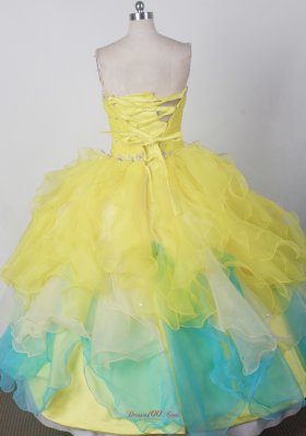 Brand New Ruffles Pageant Dress Sweetheart Floor-length Colorful