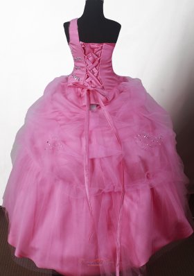 Pretty Baby Pink Beading One-shoulder Pageant Dress Pick-ups