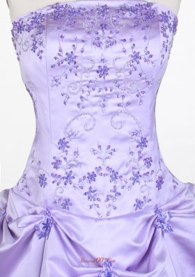 Lilac Embroidery Pick ups Little Girl Pageant Dress