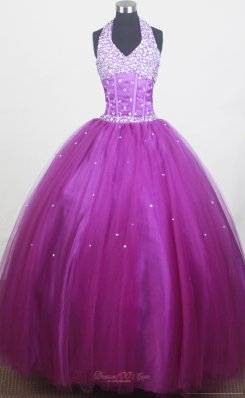 Beaded Halter Discount Little Girl Pageant Dress 2013