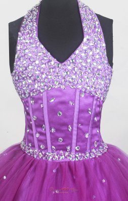 Beaded Halter Discount Little Girl Pageant Dress 2013
