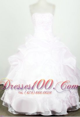 Baby Pink Strapless Flower Girl Pageant Dresses