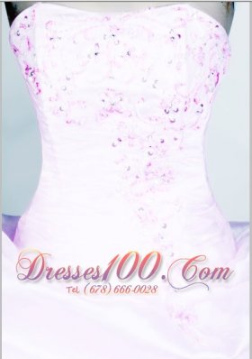 Baby Pink Strapless Flower Girl Pageant Dresses