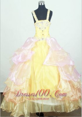 Multi-colored Little Girl Pageant Dresses Ruffled Layers