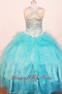 Plus Size Baby Blue Pageant Dresses Ball Gown Strap Sequin