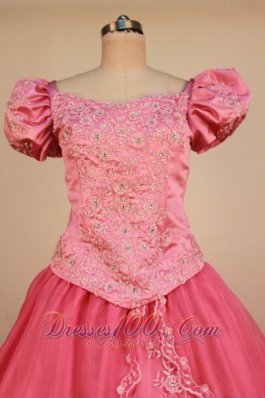 Queen Anne Neckline Pageant Gowns for Sweet 15 Appliques