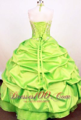 High Neck Halter Spring Green Ball Gown for Pageants