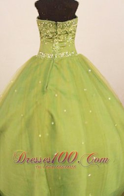 Beaded Olive Green Pageant Dresses Straps Custom Color