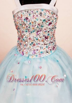 Heavy Rhinestones Square Junior Miss Pageant Dresses