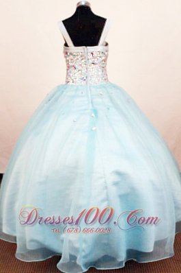 Heavy Rhinestones Square Junior Miss Pageant Dresses