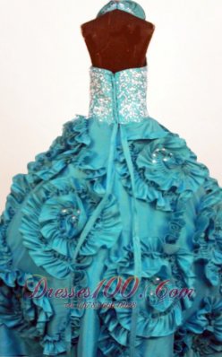 Halter Rolling Flowers Pageant Dresses Turquoise Applique