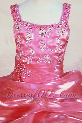 Appliques Straps Rose pink Sweet Fifteen Gowns Beading