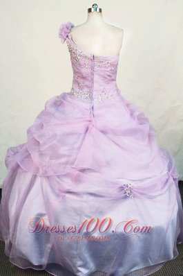 Lilac One Shoulder Sweet Sixteen Gowns Pick up Flowers