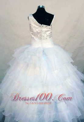 Cascading Ruffles Asymmetrical Pageant Dresses Beading