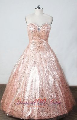 Sweetheart Misty Rose Sequined Ball Gown for Sweet Sixteen