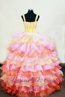 Ruffles Layer Colorful Ball Gown Junior Pageant Dresses