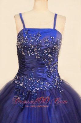 Beading Dark Blue Junior Miss Pageant Dresses Straps