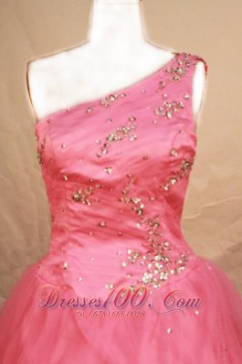 Ball gown One Shoulder Light Pink Pageant Dresses Beading