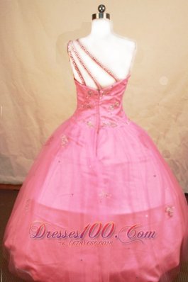 Ball gown One Shoulder Light Pink Pageant Dresses Beading