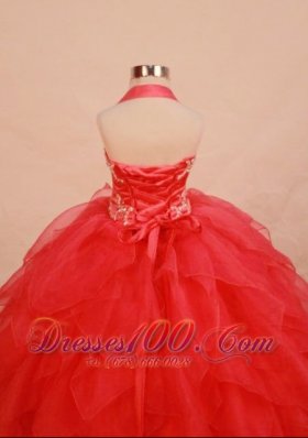 Halter Ruffles Ball gown Plus Size for Little Girls Pageant