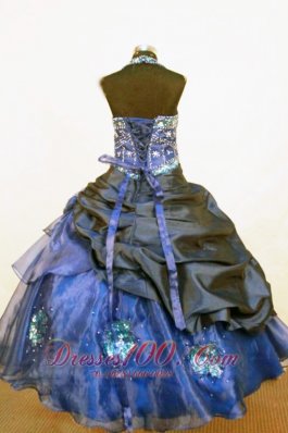 Beading Beautiful Pageant Dresses Ball gown Halter Blue