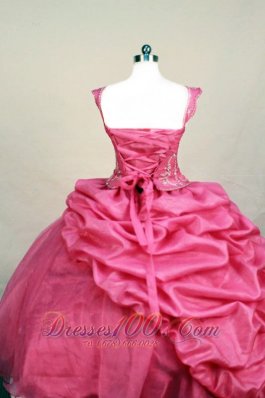 Square Girl Pageant Dresses Beading Sweet Hot Pink