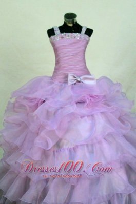 Beading Organza StrapsLavender LIL Girl Pageant Dresses