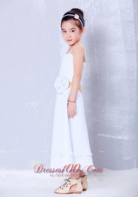 Infant Pageant Dresses Yellow Straps Ankle-length Chiffon