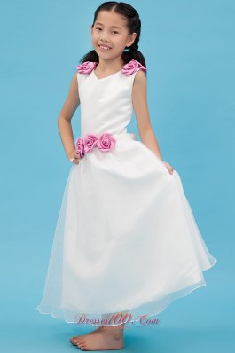 Ankle-length Lavender Flowers Child Pageant Dresses