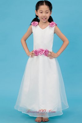 Ankle-length Lavender Flowers Child Pageant Dresses