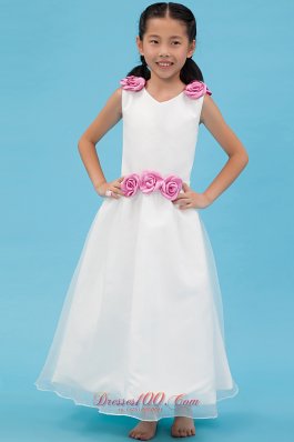 Ankle-length Lavender Flowers Child Pageant Dresses