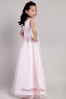 Pink Ankle-length Beading Beauty Pageants Dresses