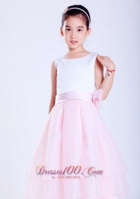 Baby Girl Pageant Dresses Pink Scoop Flower